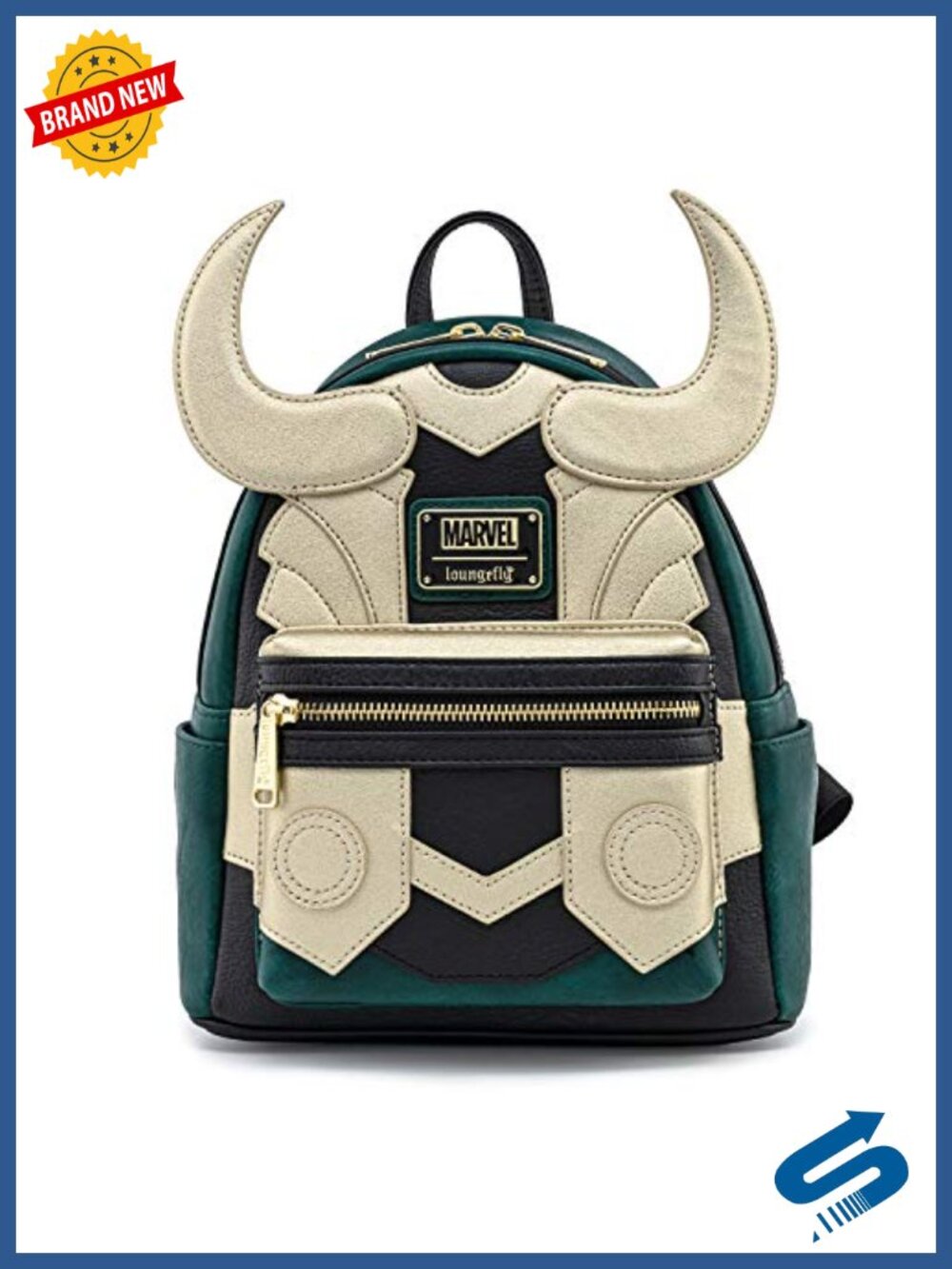 Loungefly Marvel Loki Faux Leather Double Strap Shoulder Bag